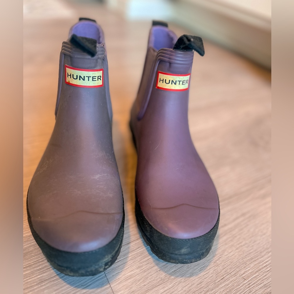 purple hunter boots size 7